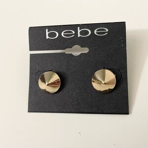 Bebe Rounded Cone Stud Gold Earrings